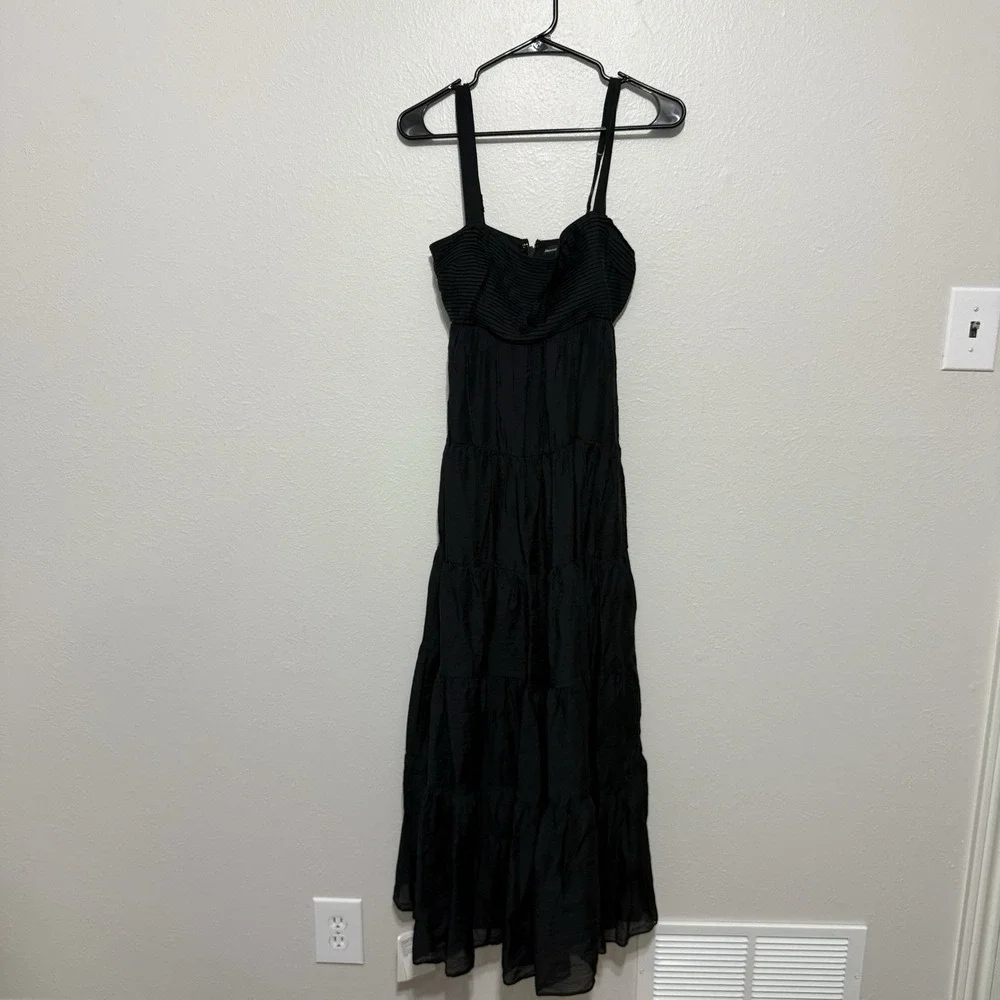 Abercrombie & Fitch Maxi Dress Black Flowy Summer Travel Beach Vacation